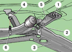  Снятие и установка кронштейна передней подвески Skoda Fabia